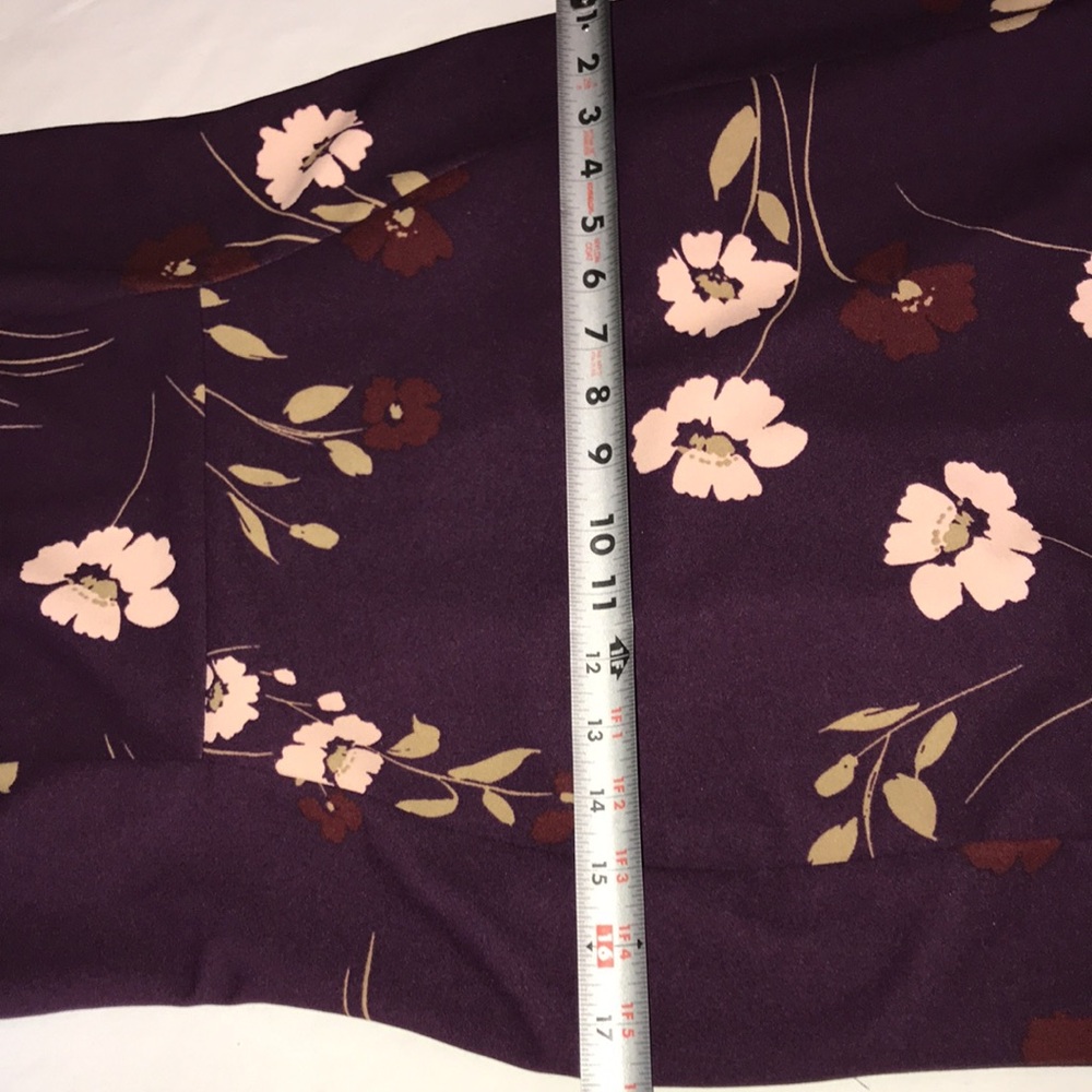 Women’s CALVIN KLEIN Plum Floral Print Casual Bodycon Midi Sheath Dress Sz 10 - Picture 11 of 12